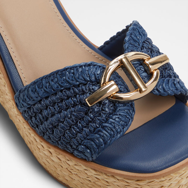 Sandálias de cunha em azul marinho - YBYLIN