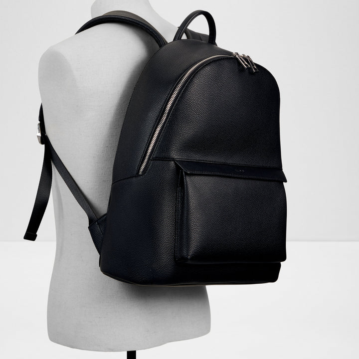 Mochila Homem ALDO Preta Minimalista em Pele Sintética com Fecho Duplo