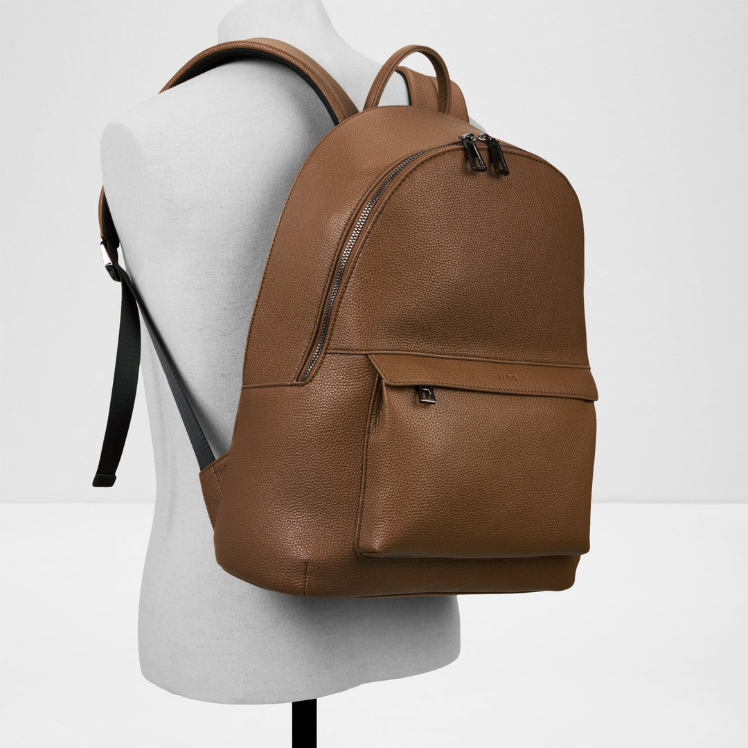 Mochila Homem ALDO Castanha Minimalista em Pele Sintética com Fecho Duplo
